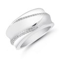 Argentium silver diamond ring