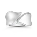 Argentium silver diamond ring