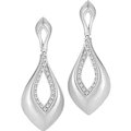 Argentium silver diamond drop earrings