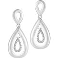 Argentium silver diamond earrings