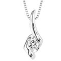 Sirena white gold single diamond pendant