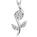 White gold Sirena flower pendant