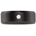 Men's ceramic wedding band with diamond accent