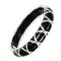 Sterling silver and resin bracelet with bamboo print