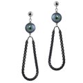 Sterling silver pearl and rhodium earrings