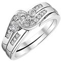 Two Hearts white gold bridal set