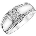 Two Hearts  white gold engagement ring