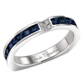 Claude Thibaudeau sapphire & diamond band