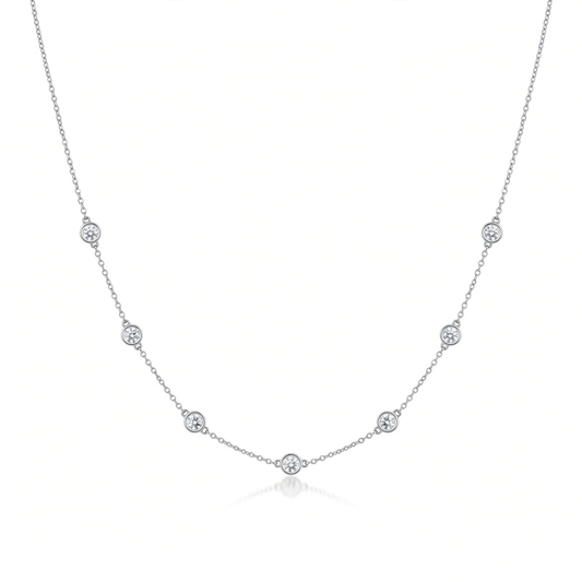 Lab Grown Diamond by the Yard Necklace 14K White Gold 3.00 ct