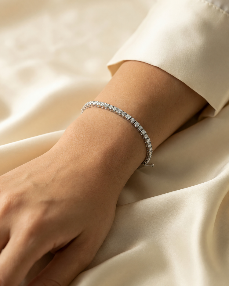 Lab Grown Diamond Tennis Bracelet 14K White Gold 2.17ct