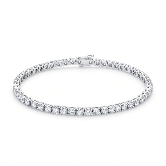 Lab Grown Diamond Tennis Bracelet 14K White Gold 4.00 ct