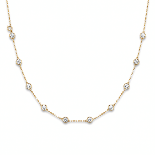 Lab Grown Diamond by the Yard Necklace 14K Yellow Gold 3.00ct