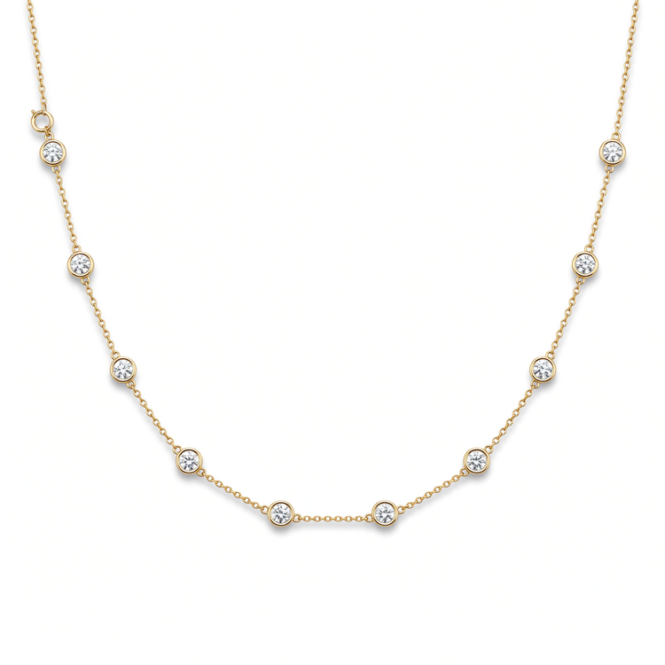 Lab Grown Diamond by the Yard Necklace 14K Yellow Gold 3.00ct