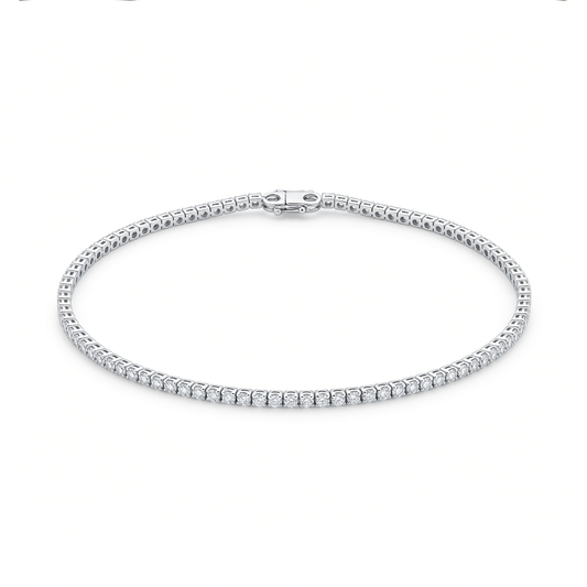 Lab Grown Diamond Tennis Bracelet 14K White Gold 2.17ct