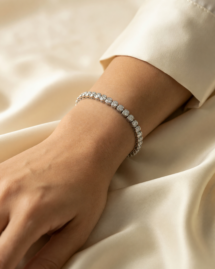 Lab Grown Diamond Tennis Bracelet 14K White Gold 4.00 ct