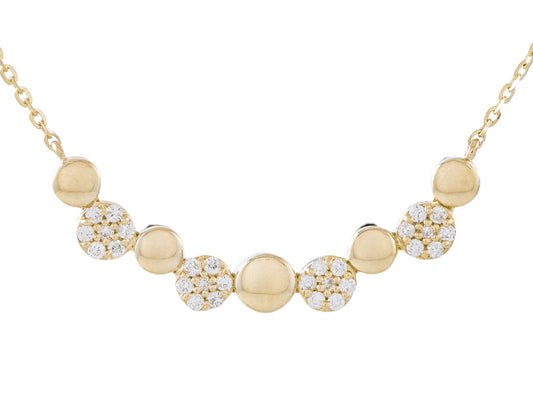 14K Yellow Gold 0.11 CTW Diamond Pendant, 9 Round Stones