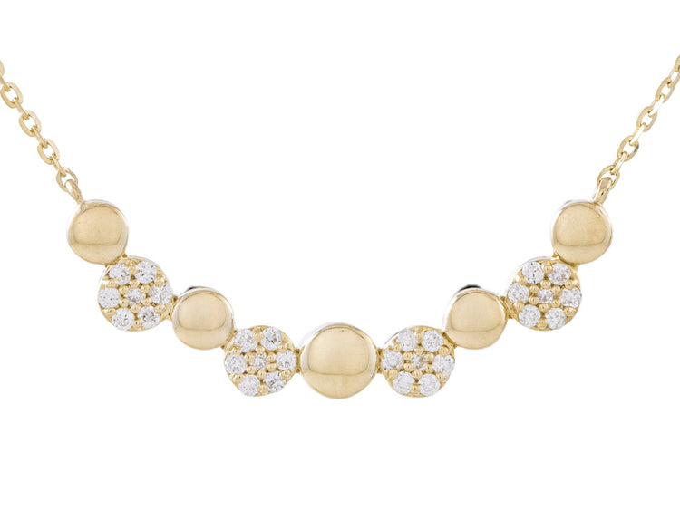14K Yellow Gold 0.11 CTW Diamond Pendant, 9 Round Stones