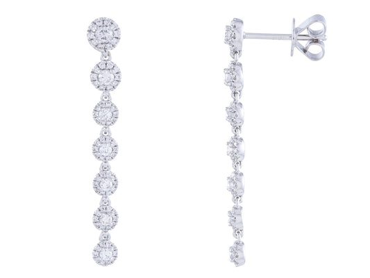 14K White Gold 0.63 CTW Diamond Drop Earrings