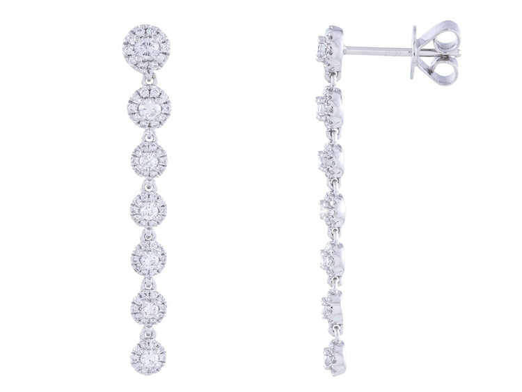 14K White Gold 0.63 CTW Diamond Drop Earrings