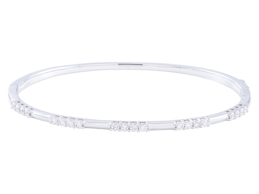 14K White Gold Diamond Bangle Bracelet, 0.67 CTW