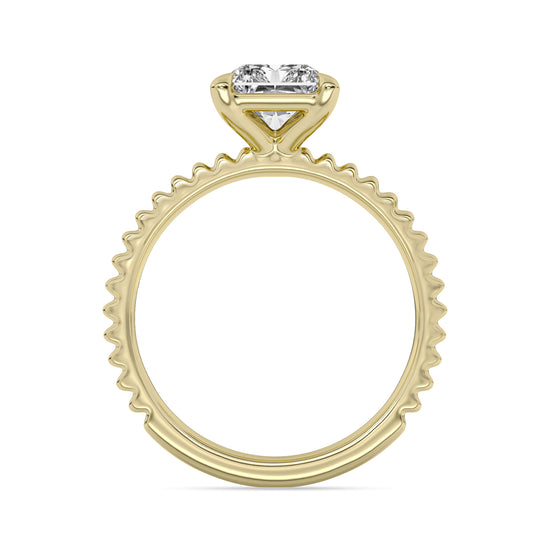 14k Yellow Gold Solitaire Engagement Ring, TrueNorth 2.60 ct Radiant Center, front view