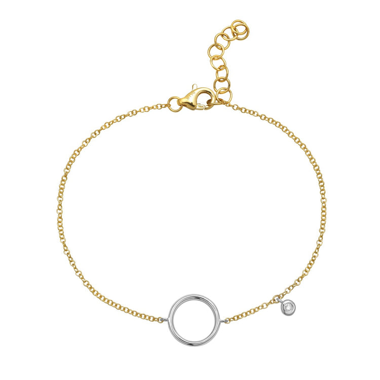 14K Two-Tone Gold Diamond Bracelet .08 CTW