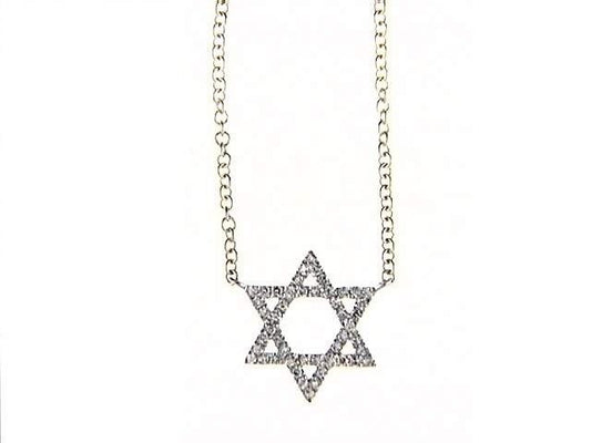 14K White and Yellow Gold Diamond Necklace, 48 Round Diamonds 0.11 CTW