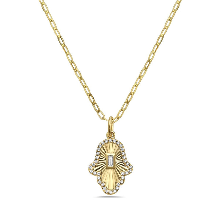 14K Yellow Gold Diamond Pendant Necklace .13 CTW