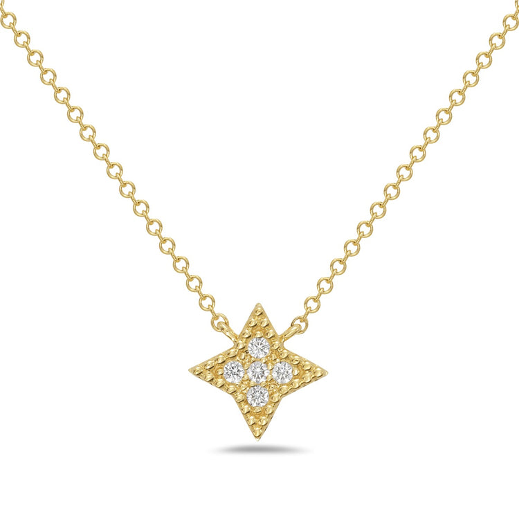 14K Yellow Gold Diamond Necklace .06 CTW