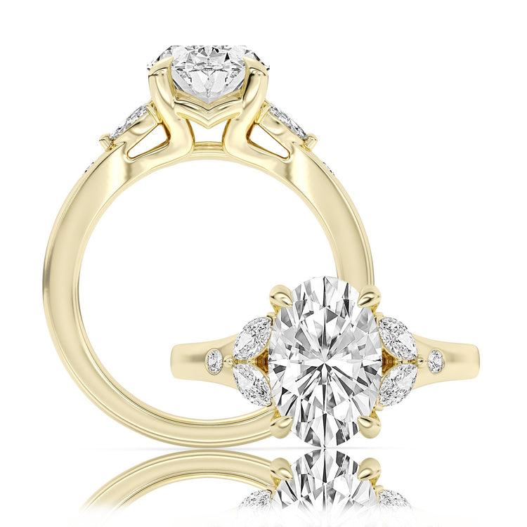 Vow by Lustig 14K Two-Tone Gold Diamond Semi-Mount Engagement Ring 0.24 CTW