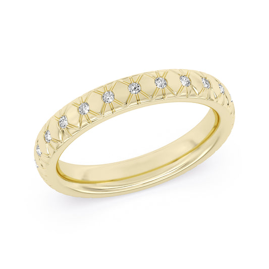 Vow by Lustig 14K Yellow Gold Diamond Wedding Band 0.08 CTW