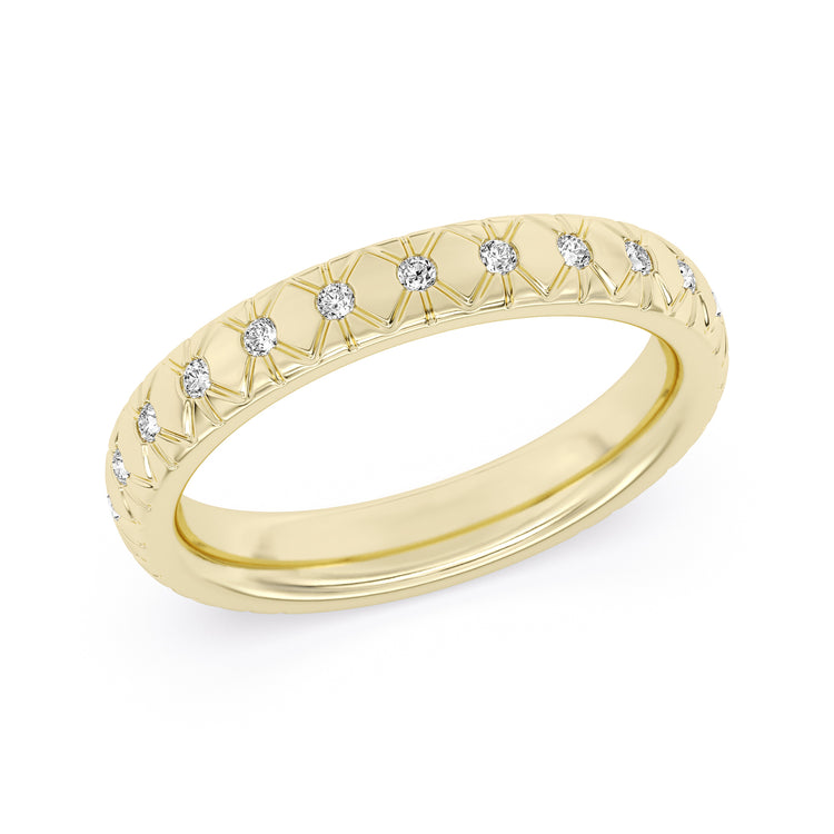 Vow by Lustig 14K Yellow Gold Diamond Wedding Band 0.08 CTW