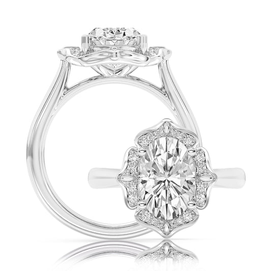 Vow by Lustig 14K White Gold Diamond Semi-Mount Engagement Ring 0.17 CTW