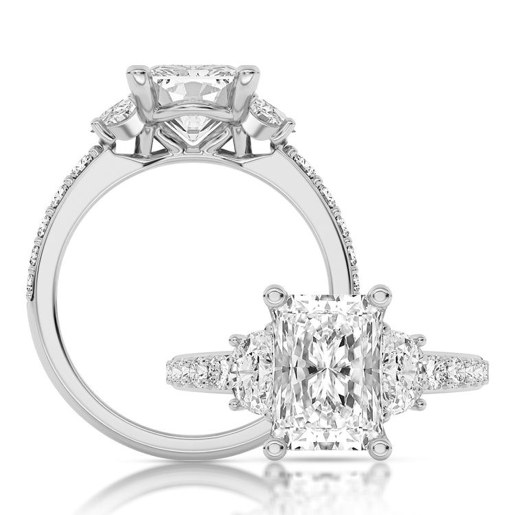 Vow by Lustig 14K White Gold Diamond Semi-Mount Engagement Ring 0.97 CTW