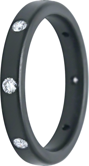 3MM Zirconium Band with 8 Lab Grown Diamonds