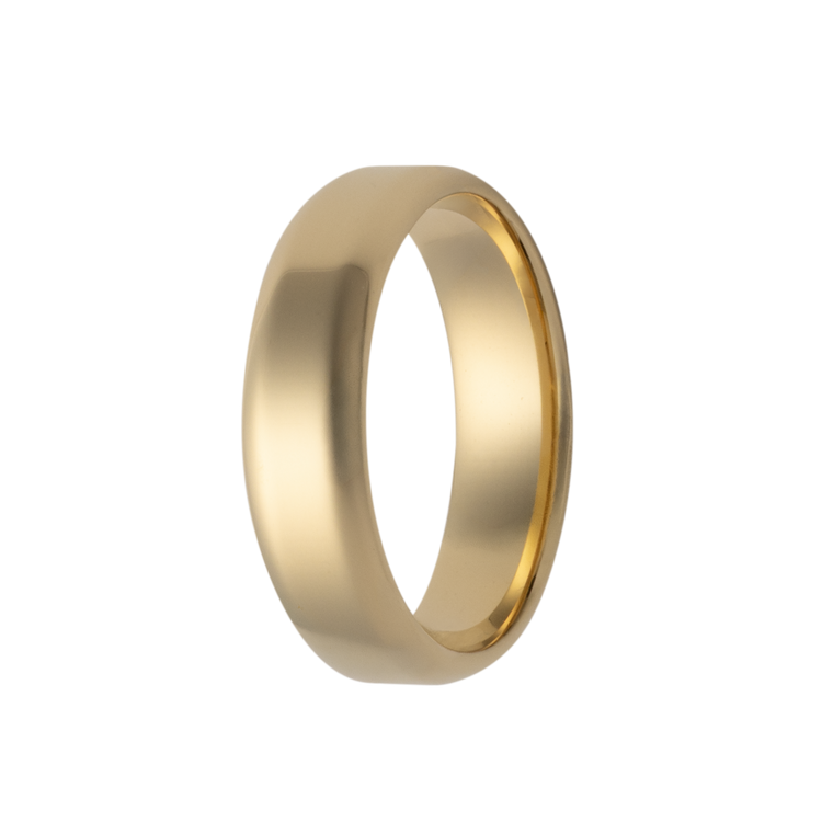 6MM Solid Gold Bevel Polished Men's Wedding Band