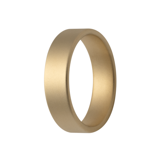 6MM Solid Gold Flat Matte Men's Wedding Band