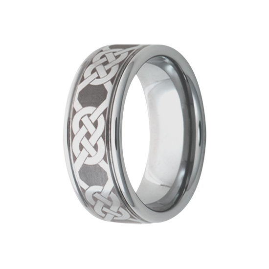 8MM Tungsten Men's Band with Celtic Knot Engraving