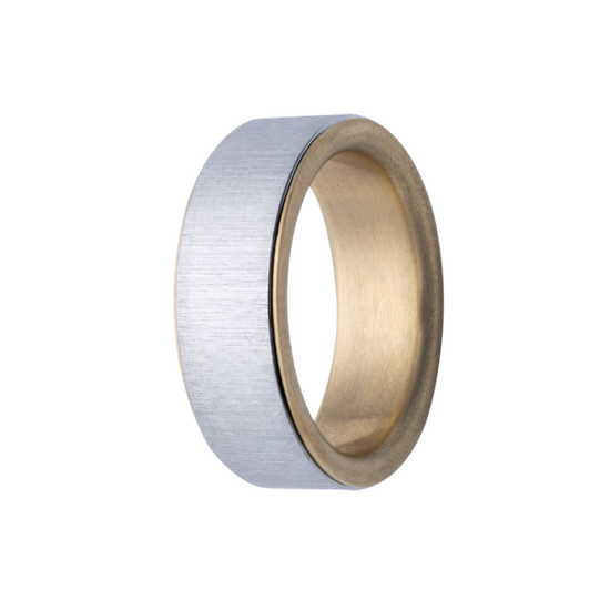 8MM Cobalt Spinner Men's Band with 14K Gold Interior Sleeve