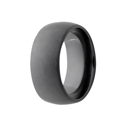 8MM Black Ceramic Matte Dome Men's Band
