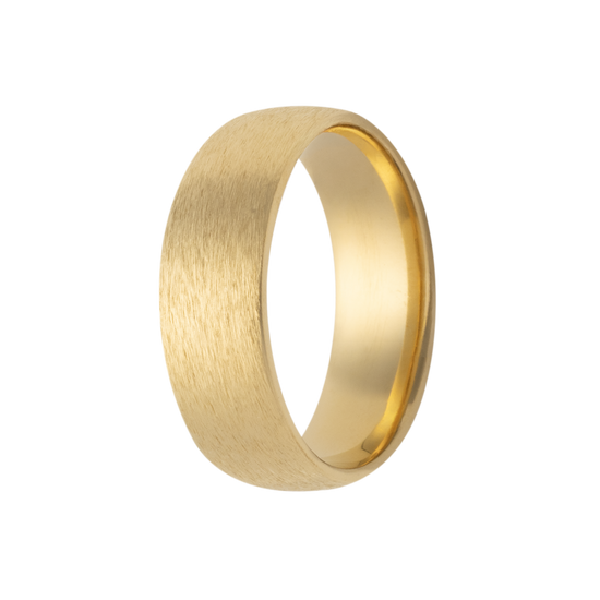 Solid Gold Dome Satin Men's Wedding Band
