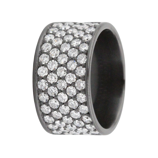 11MM Zirconium Lab Grown Diamond Pave Men's Band