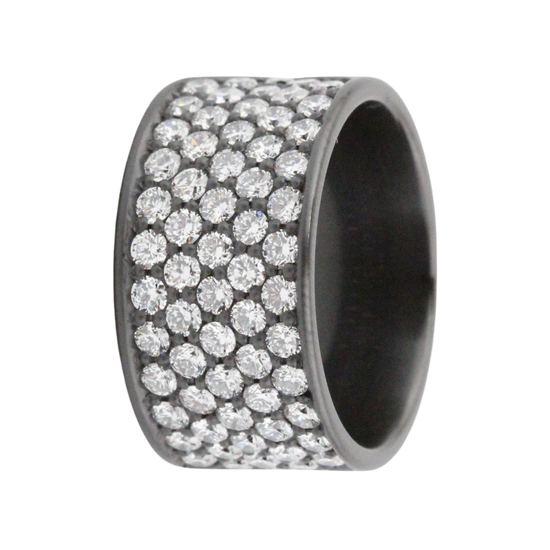 11MM Zirconium Lab Grown Diamond Pave Men's Band