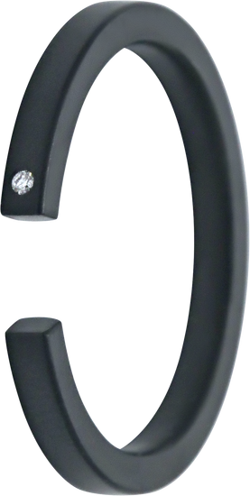 2MM Zirconium Open Band with Lab Grown Diamond