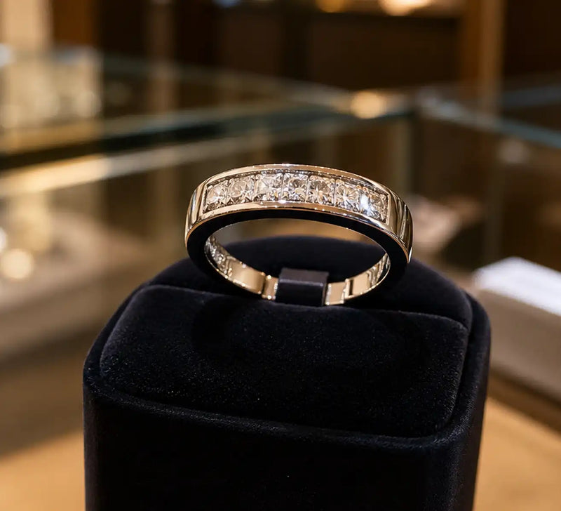 Channel-set diamond band with a Superfit™ adjustable shank
