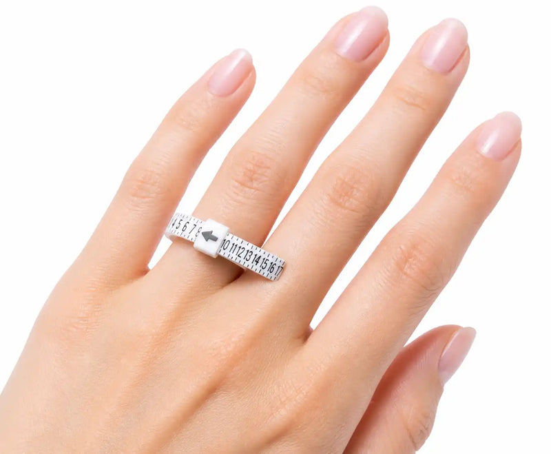 Multi-Sizer adjustable ring sizer worn on a finger