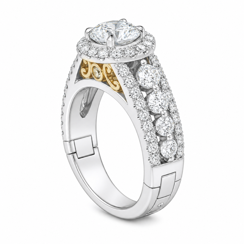 Ring with a Superfit™ adjustable shank, shown closed