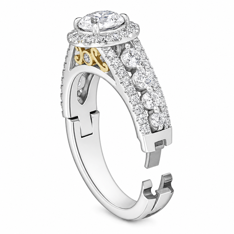 Ring with a Superfit™ adjustable shank, shown open