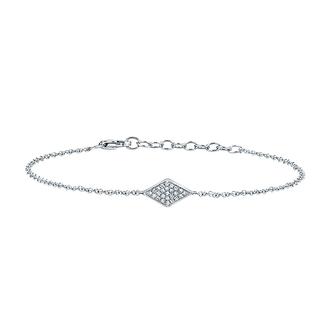 White gold bracelet with pave diamond accent