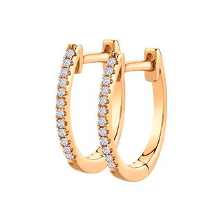 Yellow gold diamond huggie earrings
